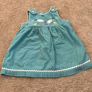 Baby Boden Teal Embroidered Dress